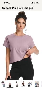 5 Pack Women's Crop Top Short Sleeve Athletic Workout Yoga Running Gym Casual...